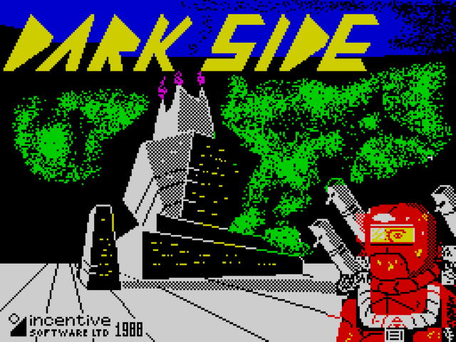 Dark Side title screen for ZX Spectrum